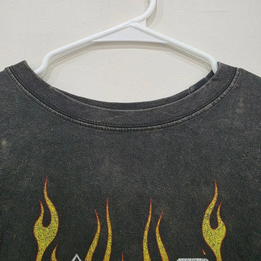 AC/DC Highway To Hell Graphic Crop Top T-Shirt Mineral Wash Black Medium